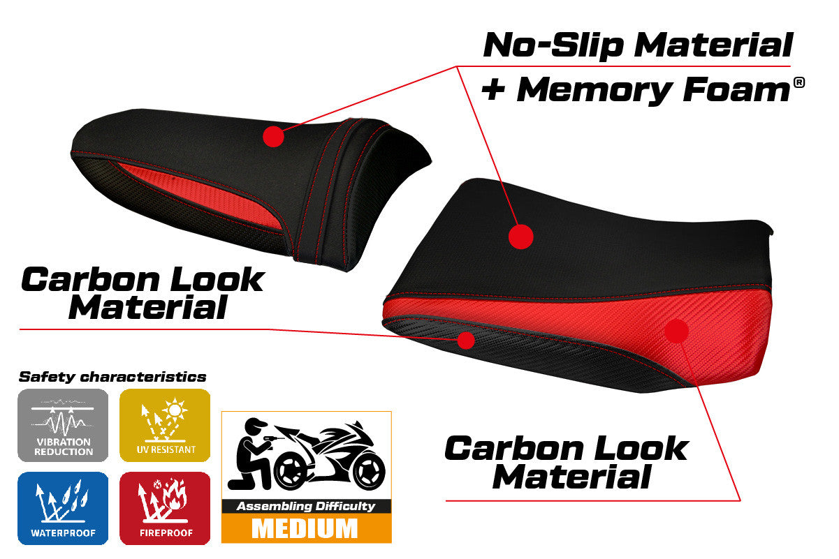 Yhteensopiva istuinpäällinen - Kawasaki Z 1000 2003 - 2006 - mod Pozzuoli 1 Comfort System