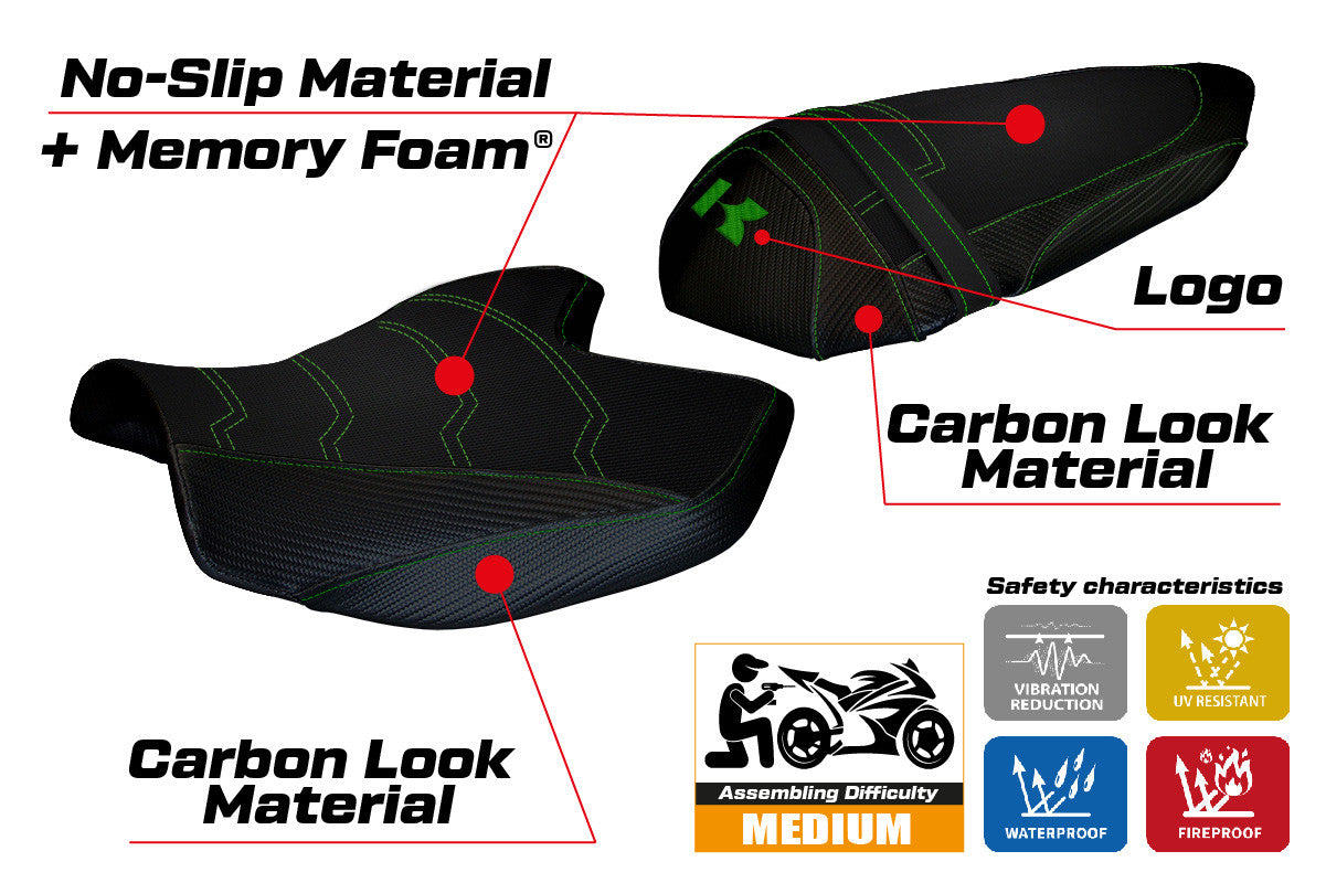 Yhteensopiva istuinpäällinen - Kawasaki Z 1000 2007 - 2009 - mod Amatrice 2 Comfort System