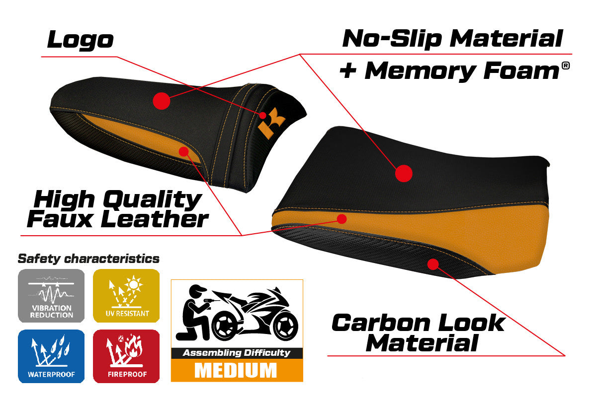 Yhteensopiva istuinpäällinen - Kawasaki Z 750 2003 - 2006 - mod Pozzuoli 1 Comfort System