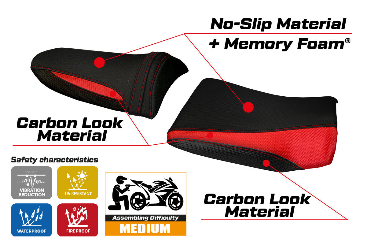 Yhteensopiva istuinpäällinen - Kawasaki Z 750 2003 - 2006 - mod Pozzuoli 1 Comfort System