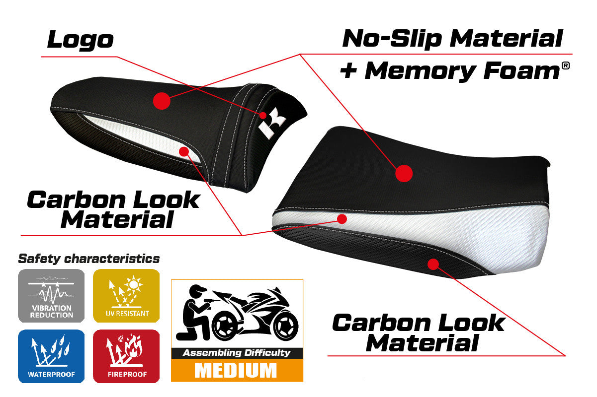 Yhteensopiva istuinpäällinen - Kawasaki Z 750 2003 - 2006 - mod Pozzuoli 1 Comfort System