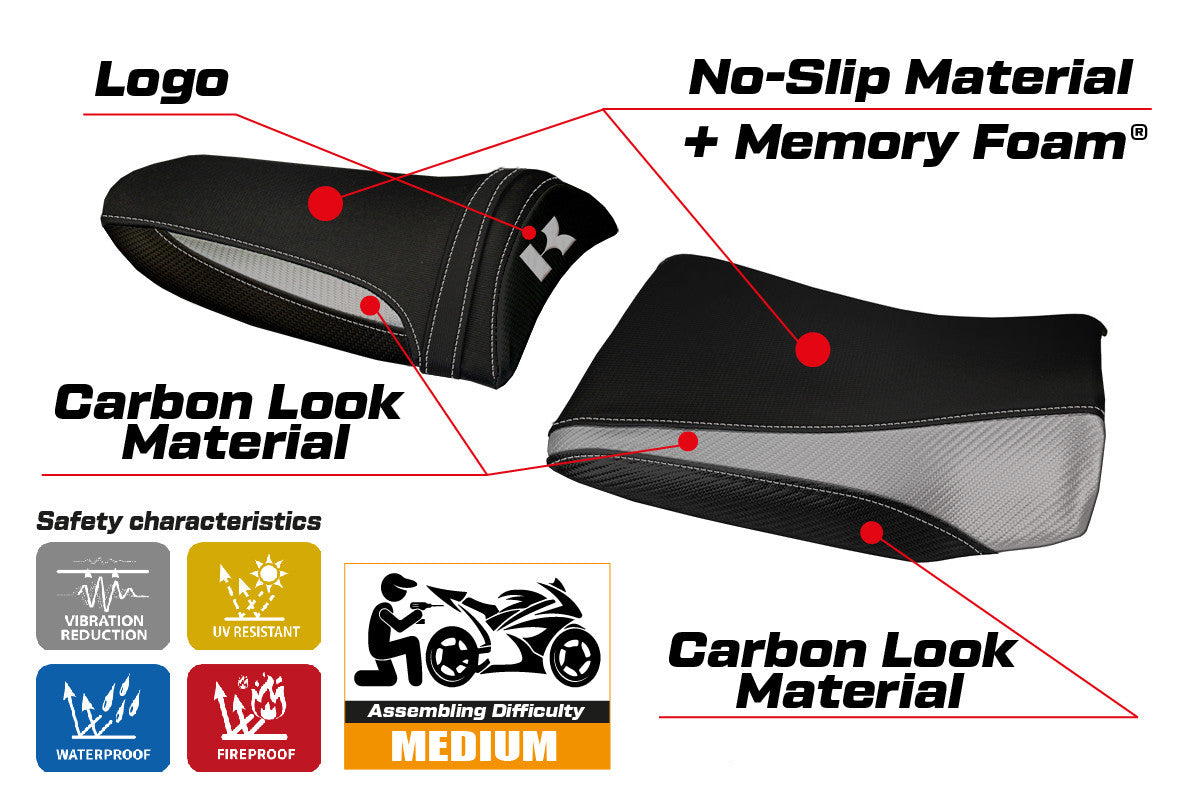 Yhteensopiva istuinpäällinen - Kawasaki Z 750 2003 - 2006 - mod Pozzuoli 1 Comfort System