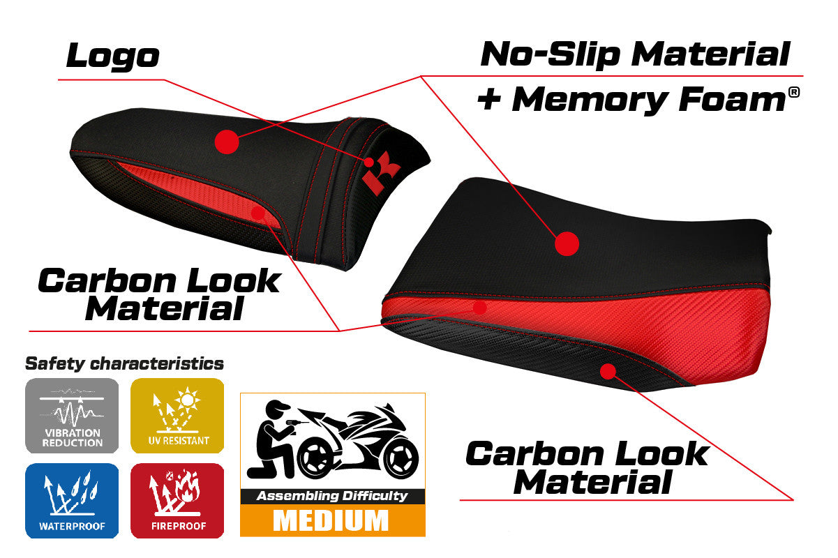 Yhteensopiva istuinpäällinen - Kawasaki Z 750 2003 - 2006 - mod Pozzuoli 1 Comfort System