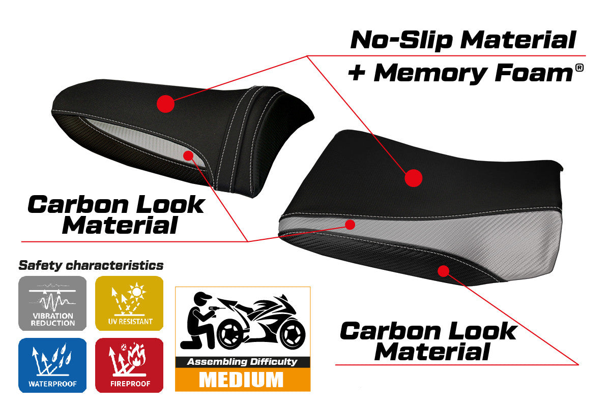 Yhteensopiva istuinpäällinen - Kawasaki Z 750 2003 - 2006 - mod Pozzuoli 1 Comfort System