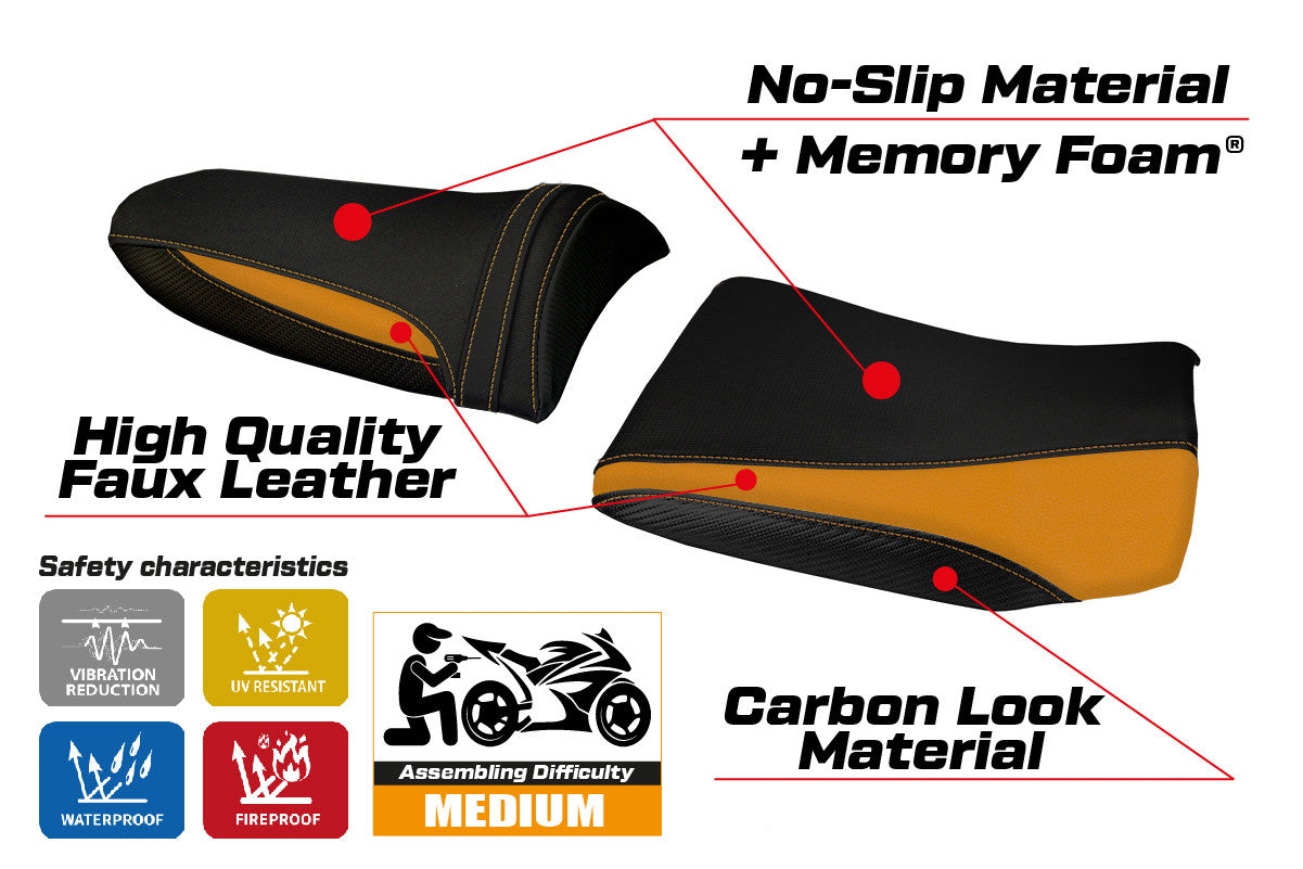 Yhteensopiva istuinpäällinen - Kawasaki Z 750 2003 - 2006 - mod Pozzuoli 1 Comfort System