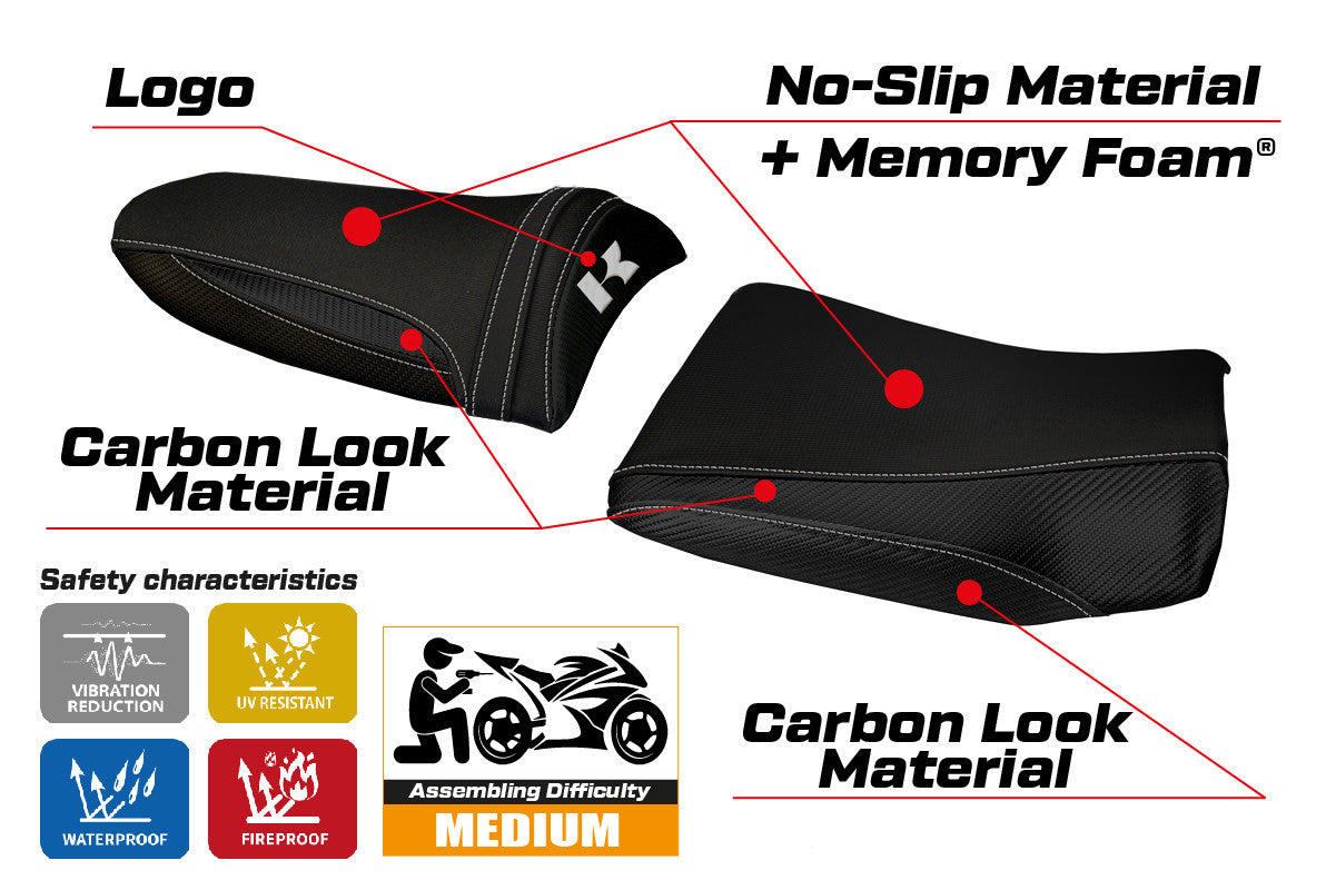 Yhteensopiva istuinpäällinen - Kawasaki Z 750 2003 - 2006 - mod Pozzuoli 1 Comfort System