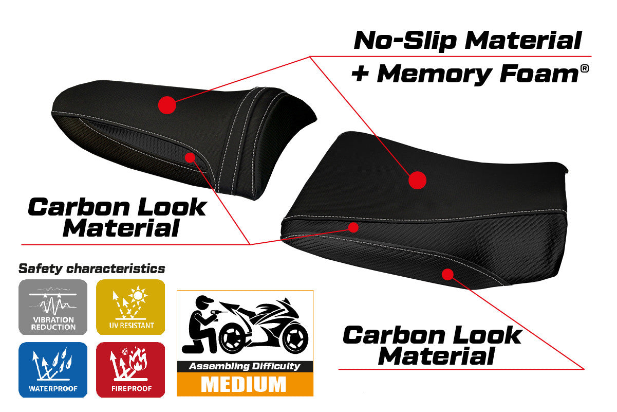 Yhteensopiva istuinpäällinen - Kawasaki Z 750 2003 - 2006 - mod Pozzuoli 1 Comfort System