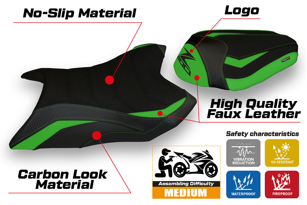Yhteensopiva istuinpäällinen - Kawasaki Z 800 2013 - 2016 - mod Corizza 1 Ultragrip