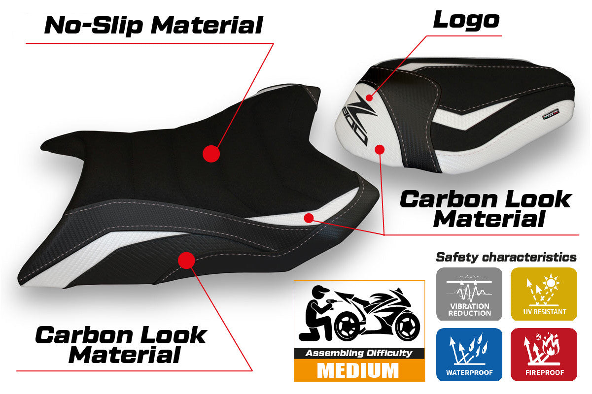 Yhteensopiva istuinpäällinen - Kawasaki Z 800 2013 - 2016 - mod Corizza 1 Ultragrip