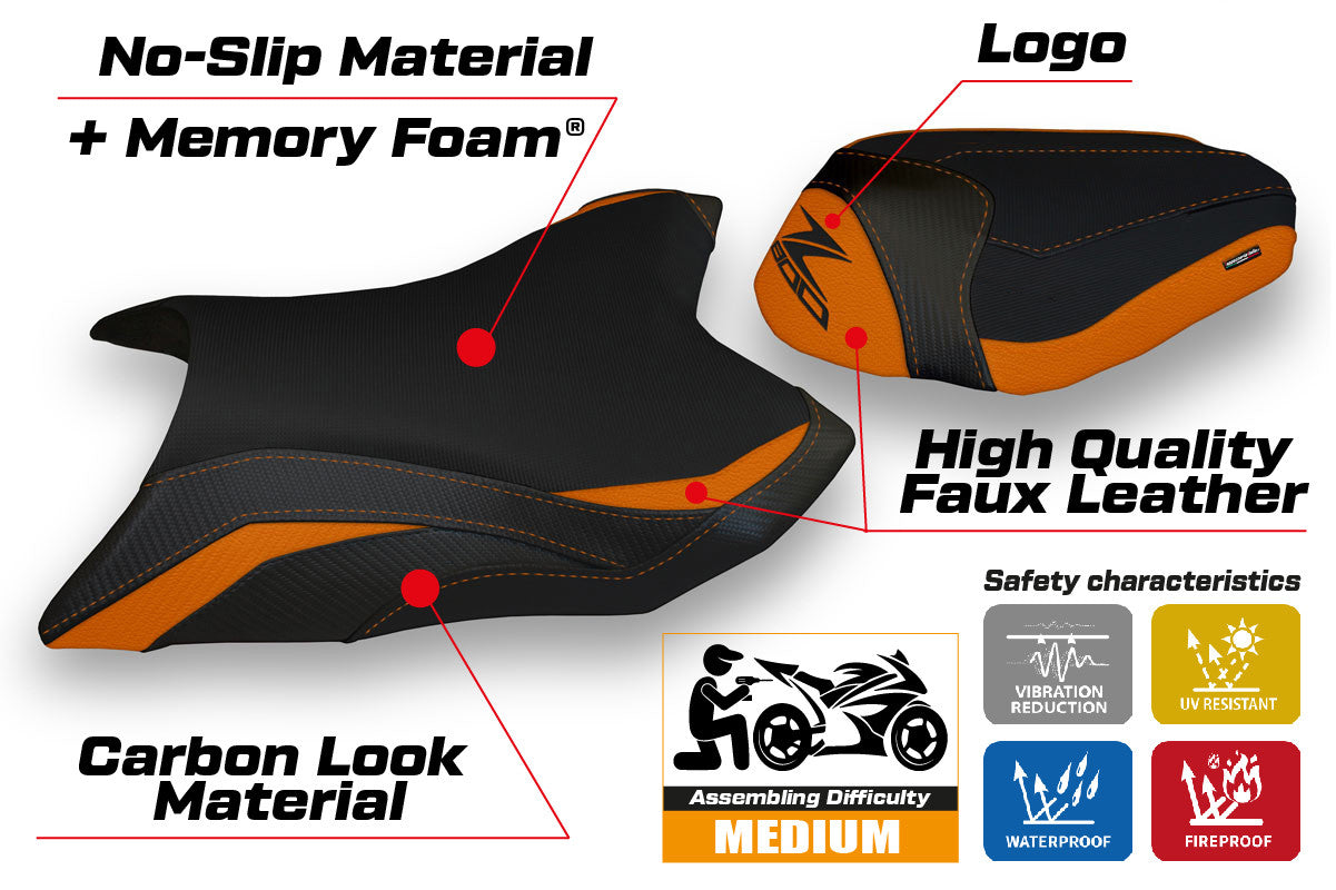 Yhteensopiva istuinpäällinen - Kawasaki Z 800 2013 - 2016 - mod Kemi Comfort System