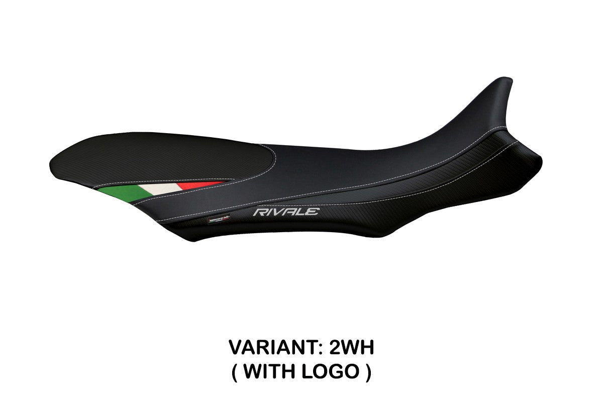 Yhteensopiva istuinpäällinen - MV Agusta Rivale 800 2013-2018 - mod Sorrento Total Black Tricolore