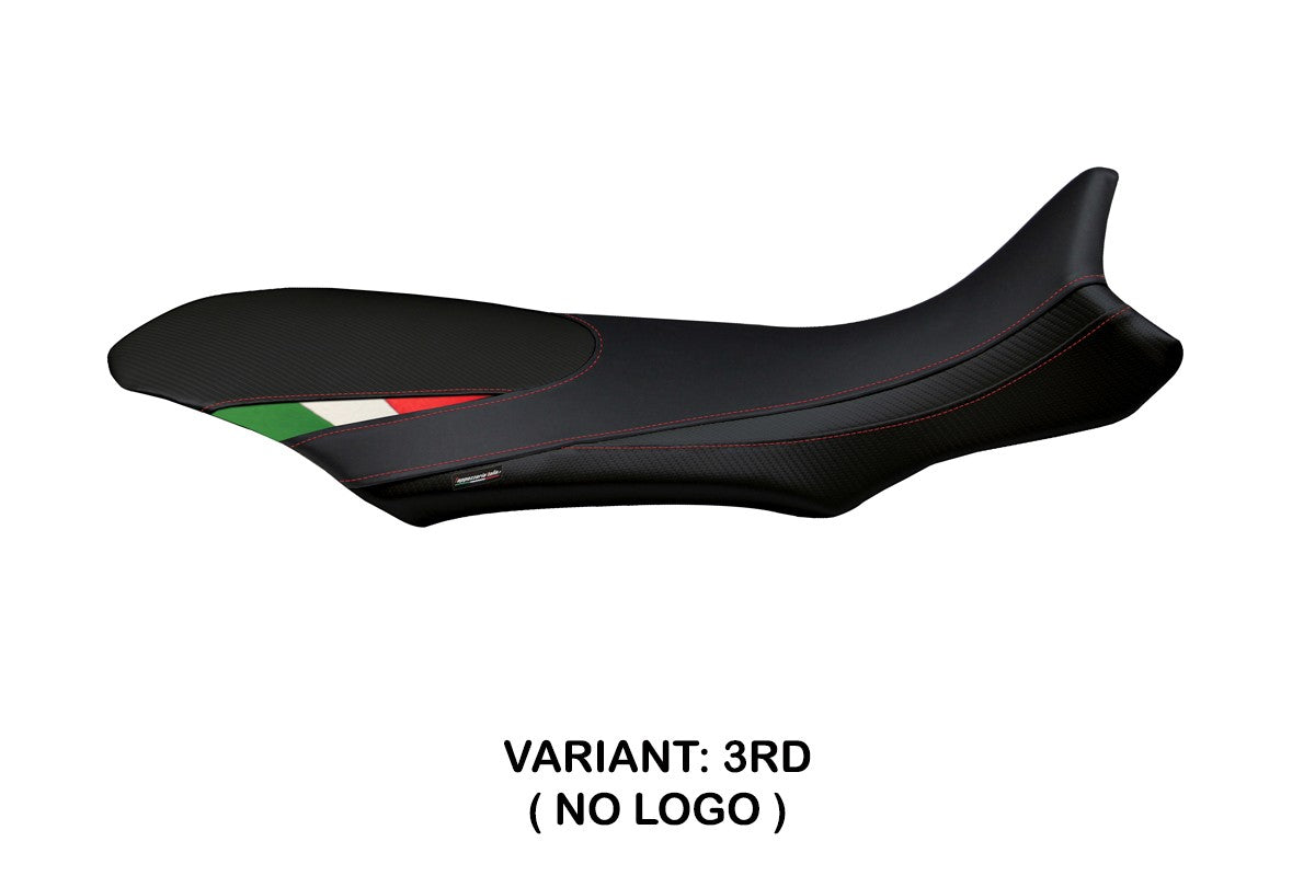Yhteensopiva istuinpäällinen - MV Agusta Rivale 800 2013-2018 - mod Sorrento Total Black Tricolore